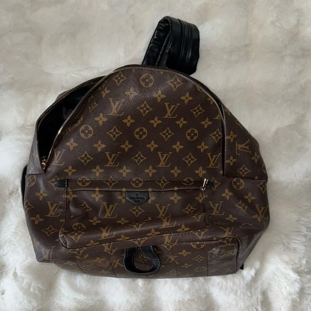 Louis Vuitton Brown Monogram Canvas Tote with Black Straps - Picture 2 of 10